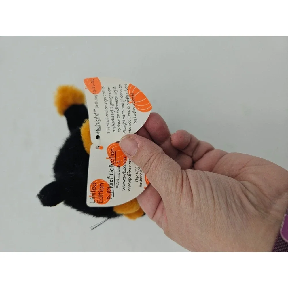 Swibco Puffkins Midnight Black Cat Plush 6766 Limited Halloween Goth Y2K
